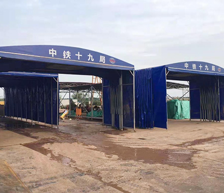 戶(hù)外遮陽(yáng)推拉蓬工程案例